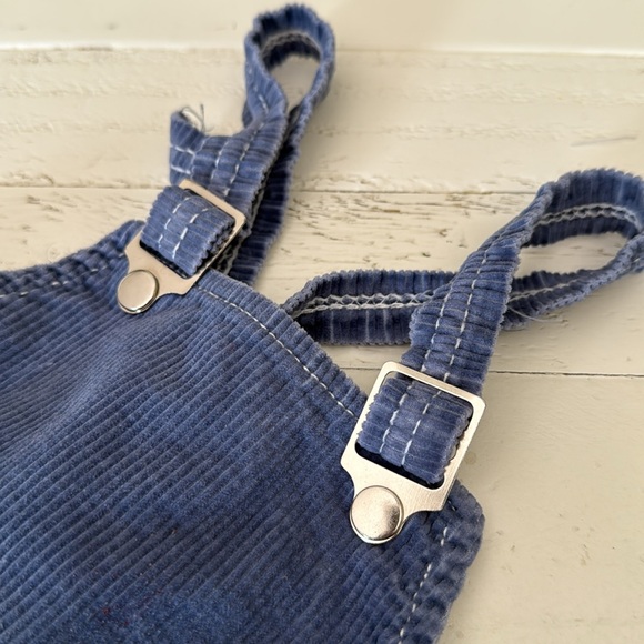 Vintage 1970s 3X gender neutral corduroy cornflower Blue Corduroy Overalls - Picture 5 of 10